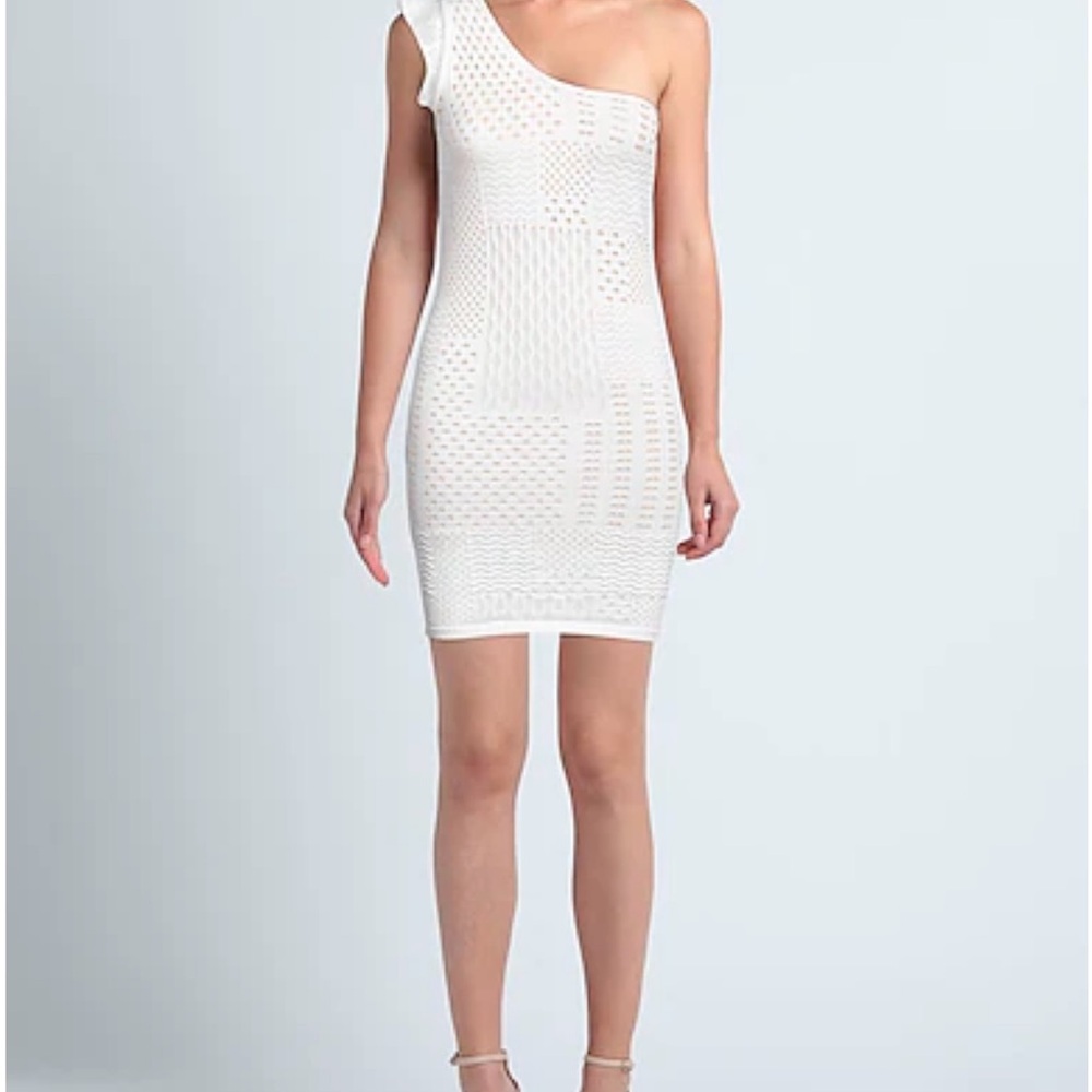 Pinko Chic Cream One-Shoulder Dress